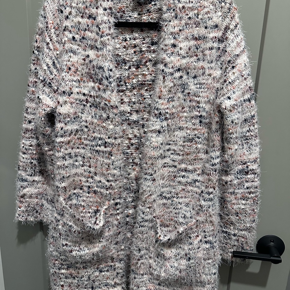 Bobeau Women's Multicolor “eyelash” open cardigan